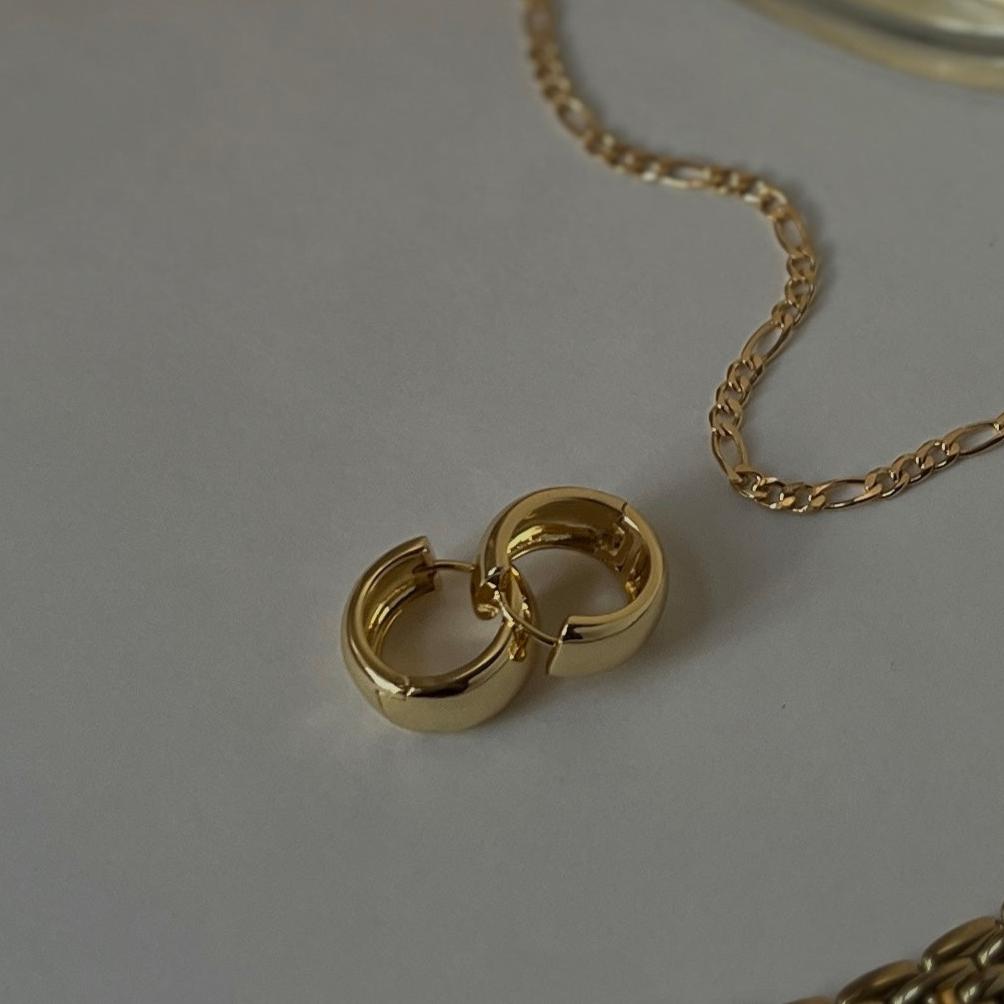 Gold Filled Wide Hoops