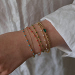 Dainty Beaded Color Enamel Satellite Chain Bracelet  Necklace Jewelry