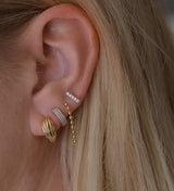 Dainty Dangle Ball Chain Stud Earring 18k Gold Vermeil