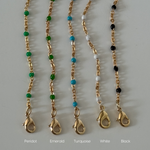 Dainty Beaded Color Enamel Satellite Chain Bracelet  Necklace Jewelry