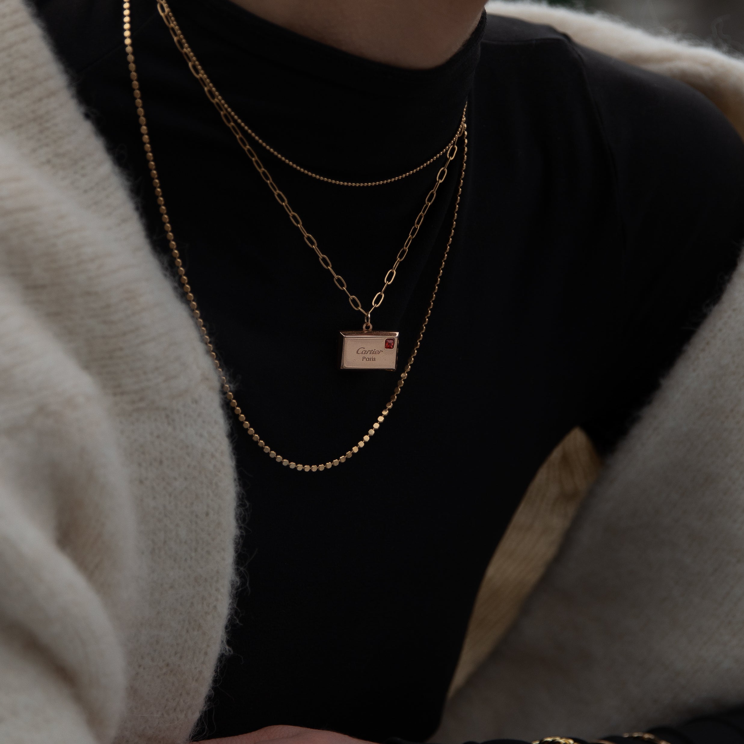 Vintage Repurposed Authentic Cartier Gold Pendant Necklace
