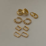 Gold Rounded Beaded Bubble Ball 20mm Huggie Hoop Earrings 18k gold filled