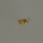 Modern Geometric Vintage Ridged 18k Gold Vermeil Sterling Silver Huggie Hoop Earrings