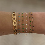 18k Gold Filled Flat Curb Link Chain Bracelet 8mm Width