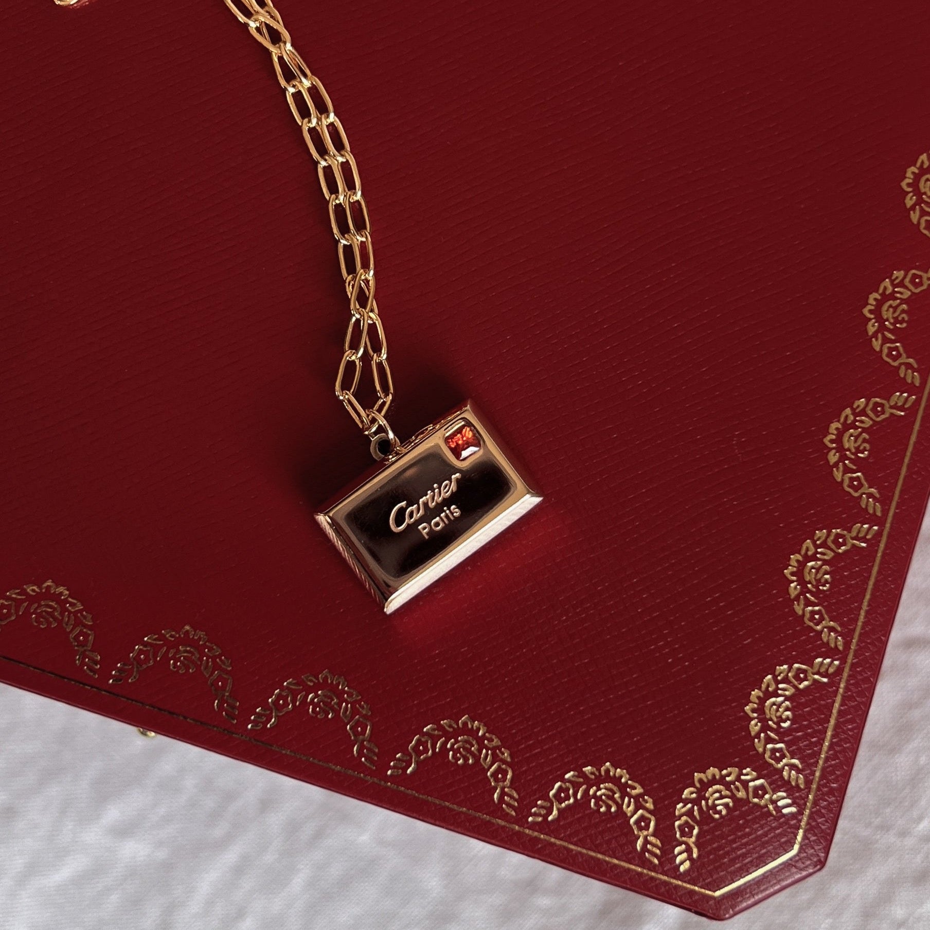 Vintage Repurposed Authentic Cartier Gold Pendant Necklace