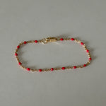 Dainty Beaded Color Enamel Satellite Chain Bracelet  Necklace Jewelry
