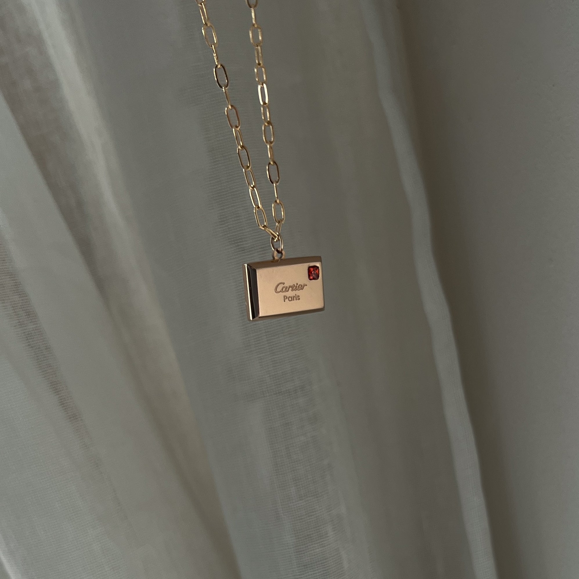 Vintage Repurposed Authentic Cartier Gold Pendant Necklace