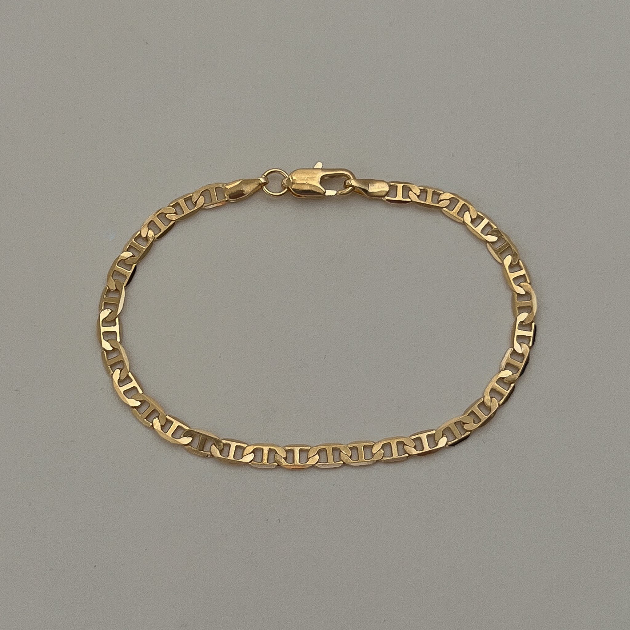 18k gold filled trendy everyday mariner link chain bracelet