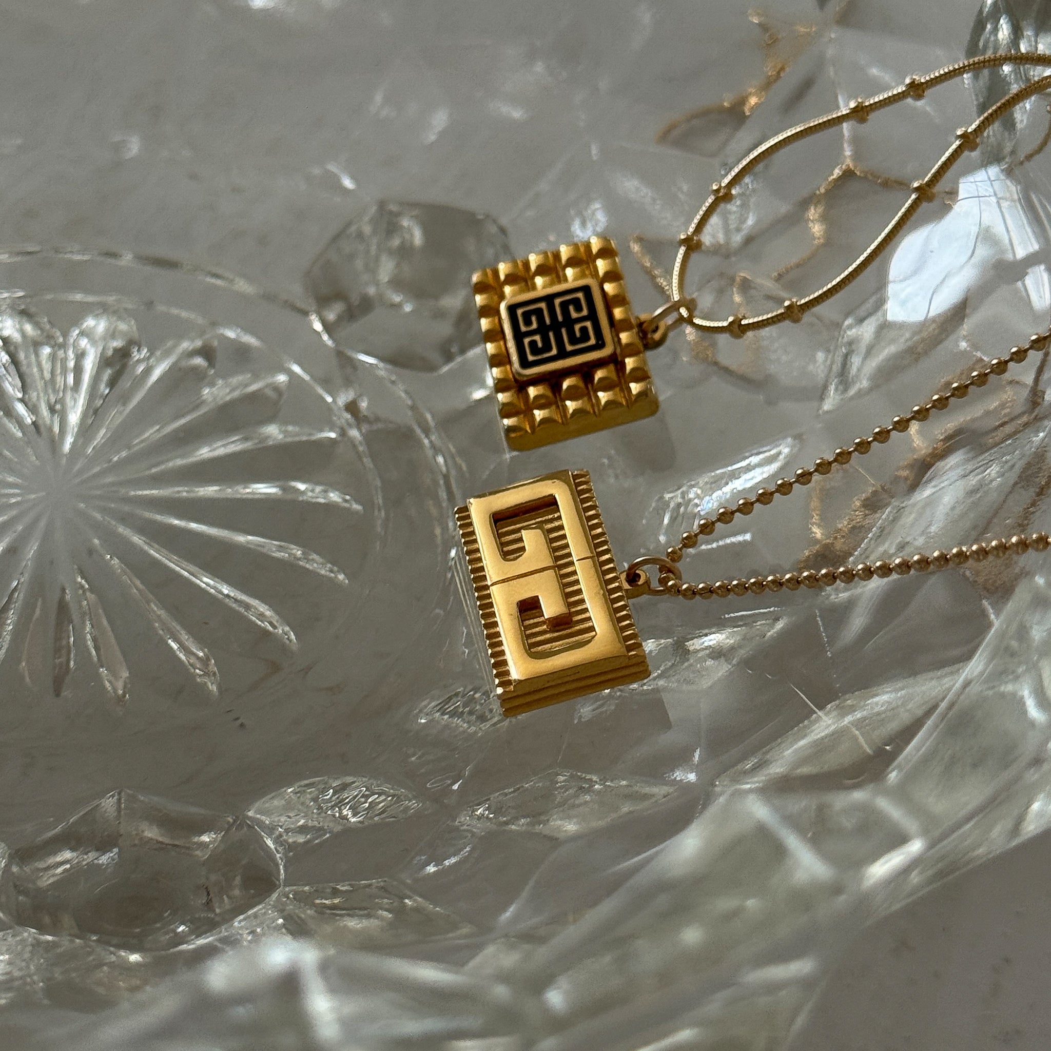 Vintage Repurposed Designer Givenchy Gold Pendant Necklace