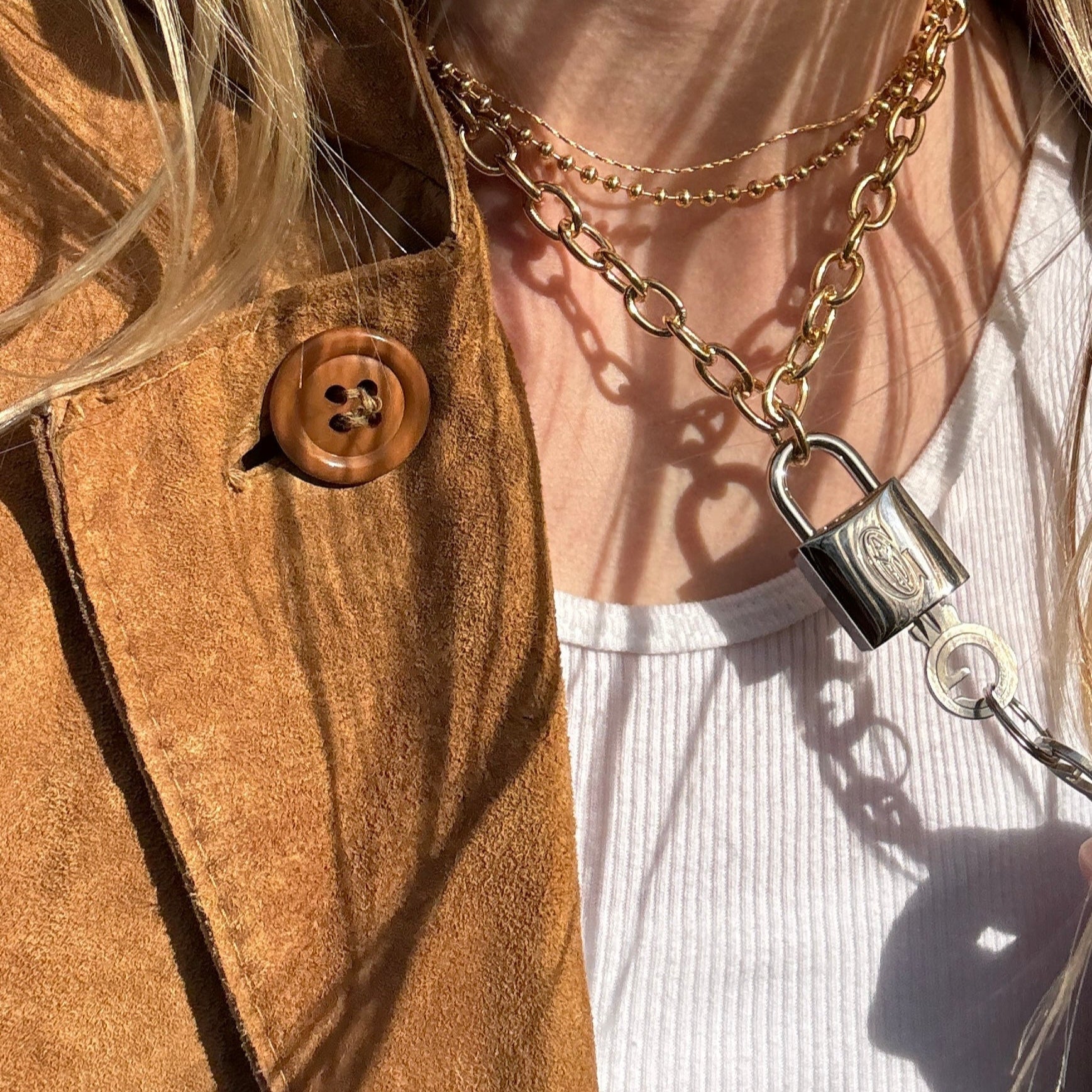 Goyard Lock and Key Padlock Necklace