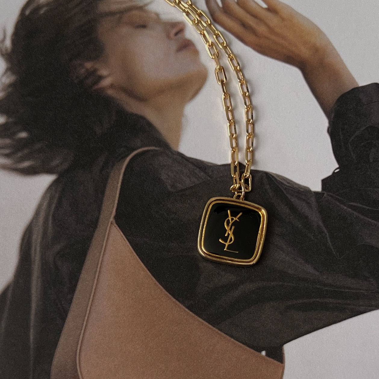 vintage ysl designer necklace