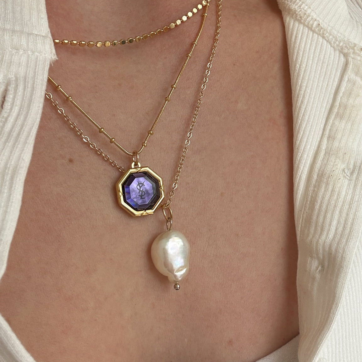 Vintage purple ysl necklace
