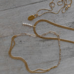 Gold Filled Mixed Link Chain Necklace - Curb Chain and Paperlink Duo