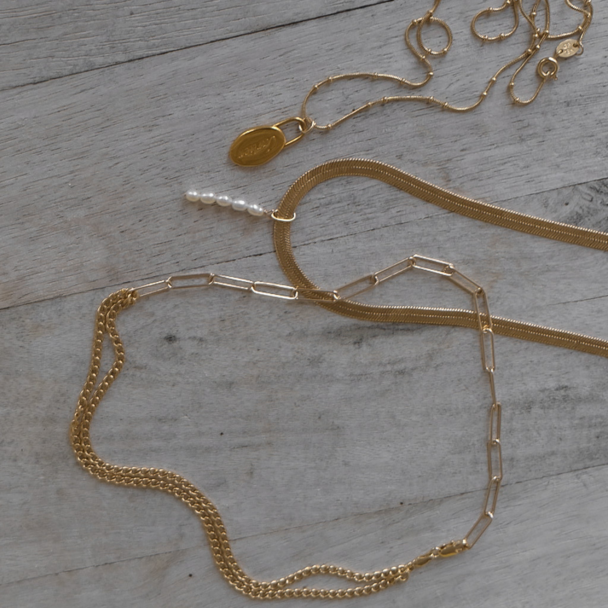 Gold Filled Mixed Link Chain Necklace - Curb Chain and Paperlink Duo