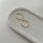 Gold Filled Studded Boho Chic Hoop Earrings