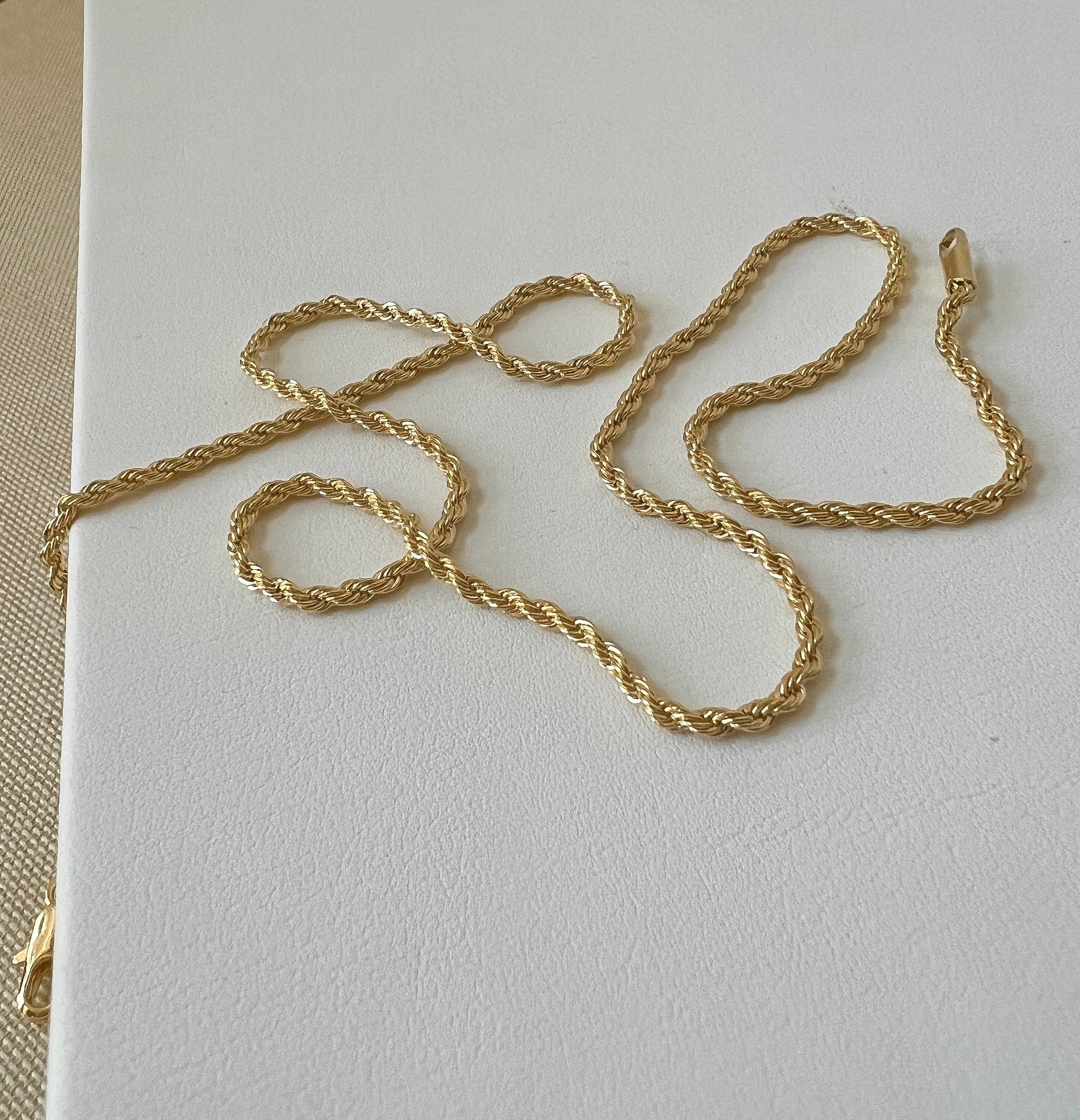 18k Gold Filled Rope twist chain