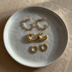 Gold Filled Studded Boho Chic Hoop Earrings