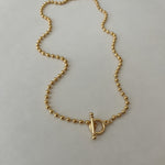 Gold Filled Ball Chain Toggle Necklace