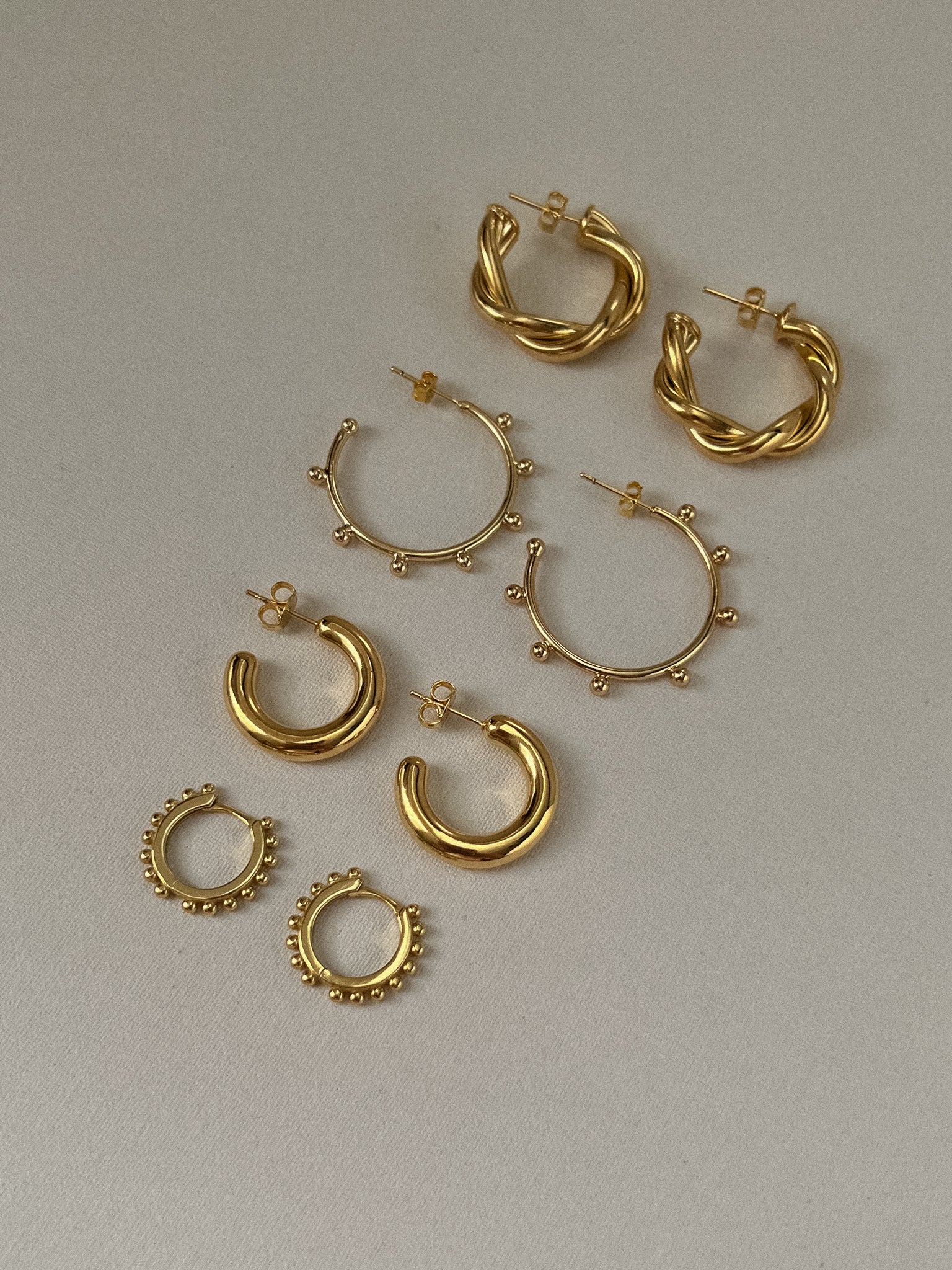18k gold filled lightweight hoops