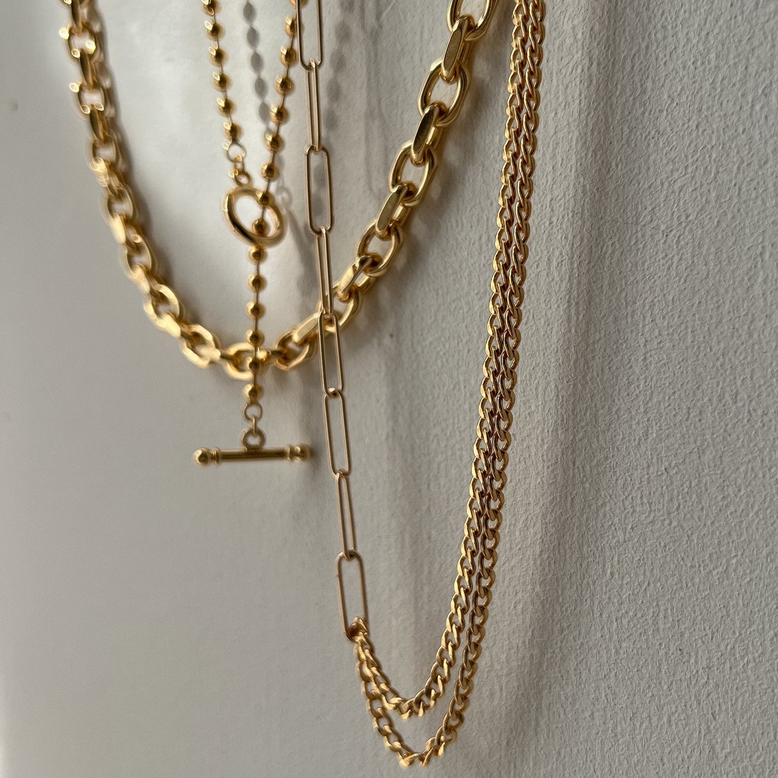 Gold Filled Mixed Link Chain Necklace - Curb Chain and Paperlink Duo
