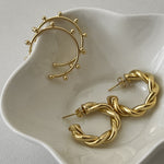 18k Gold Filled Twist Statement Hoops