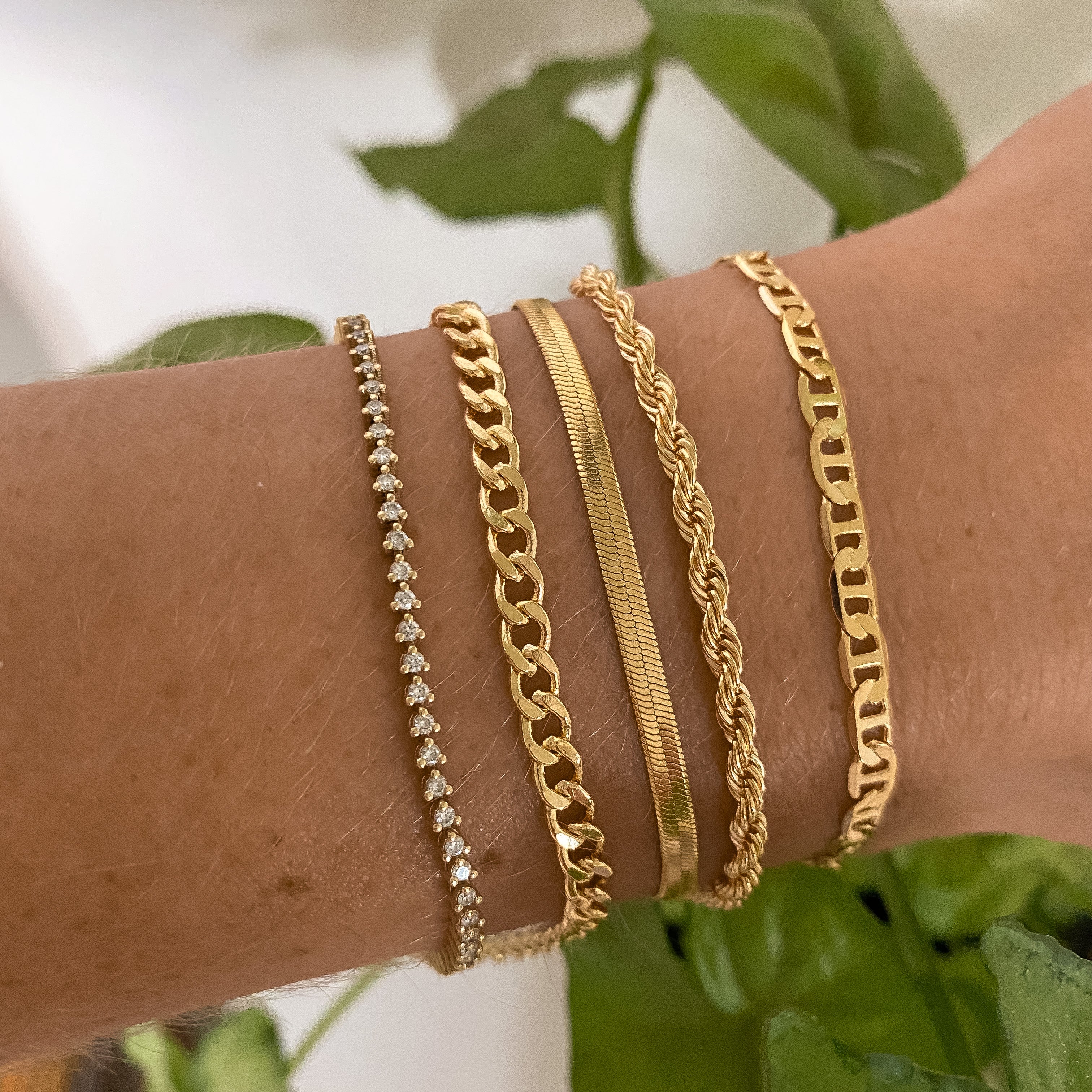 18k Gold Filled popular trendy gold rope chain bracelet