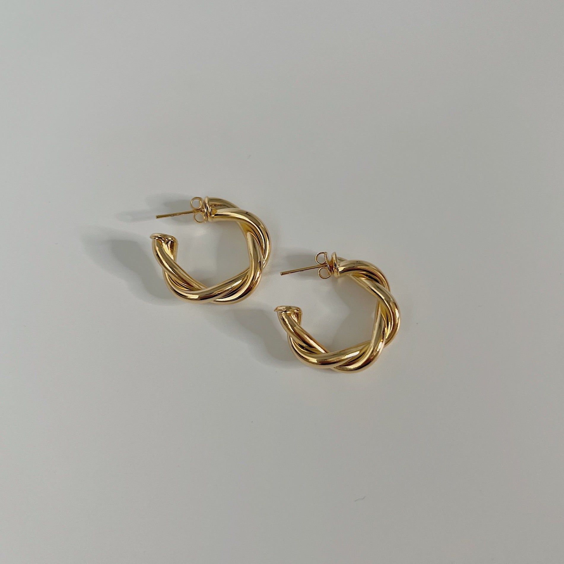 18k Gold Filled Twist Statement Hoops