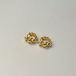 Gold Twist Trendy Unique Hoop Earrings
