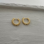 Studded Gold Huggie Hoops