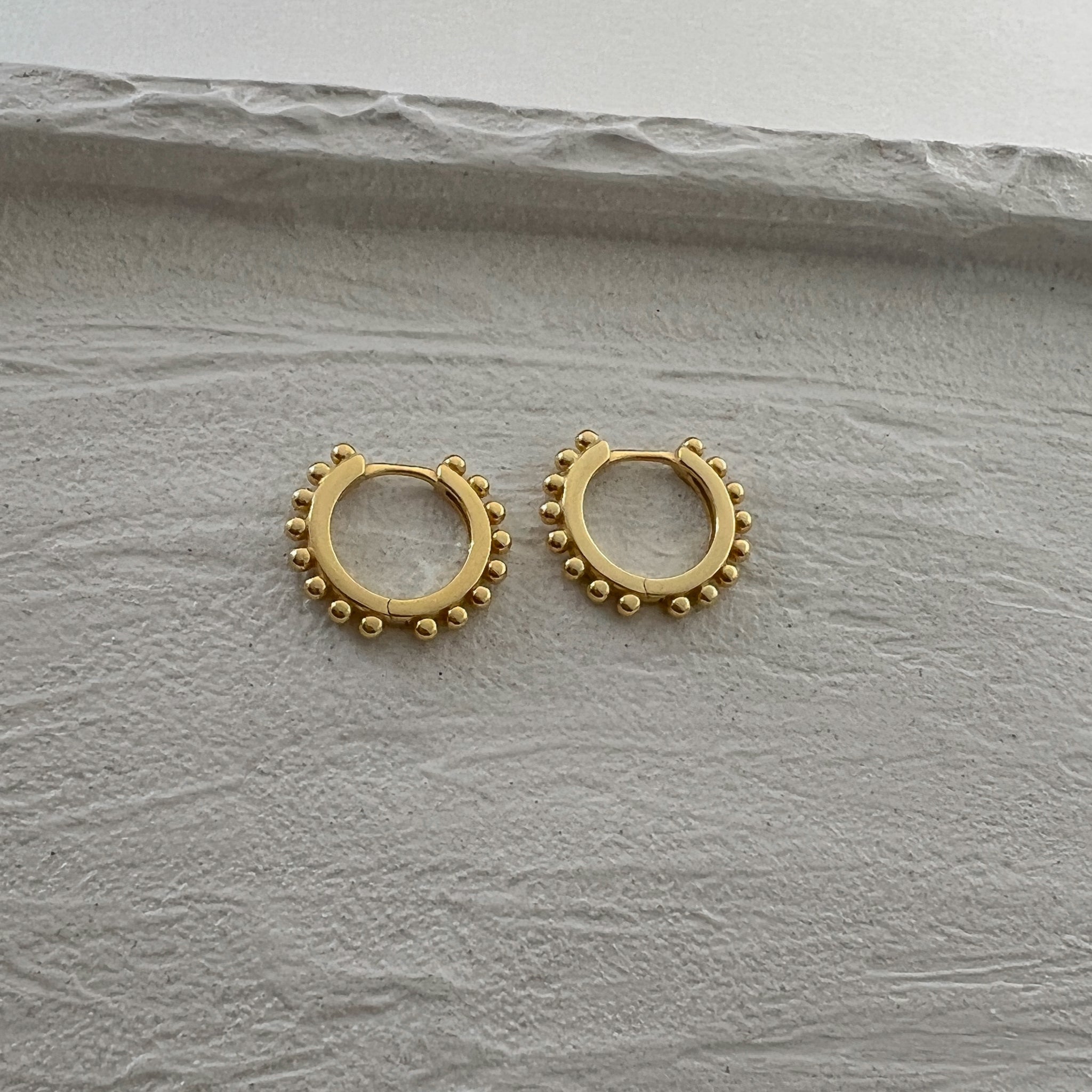 Studded Gold Huggie Hoops
