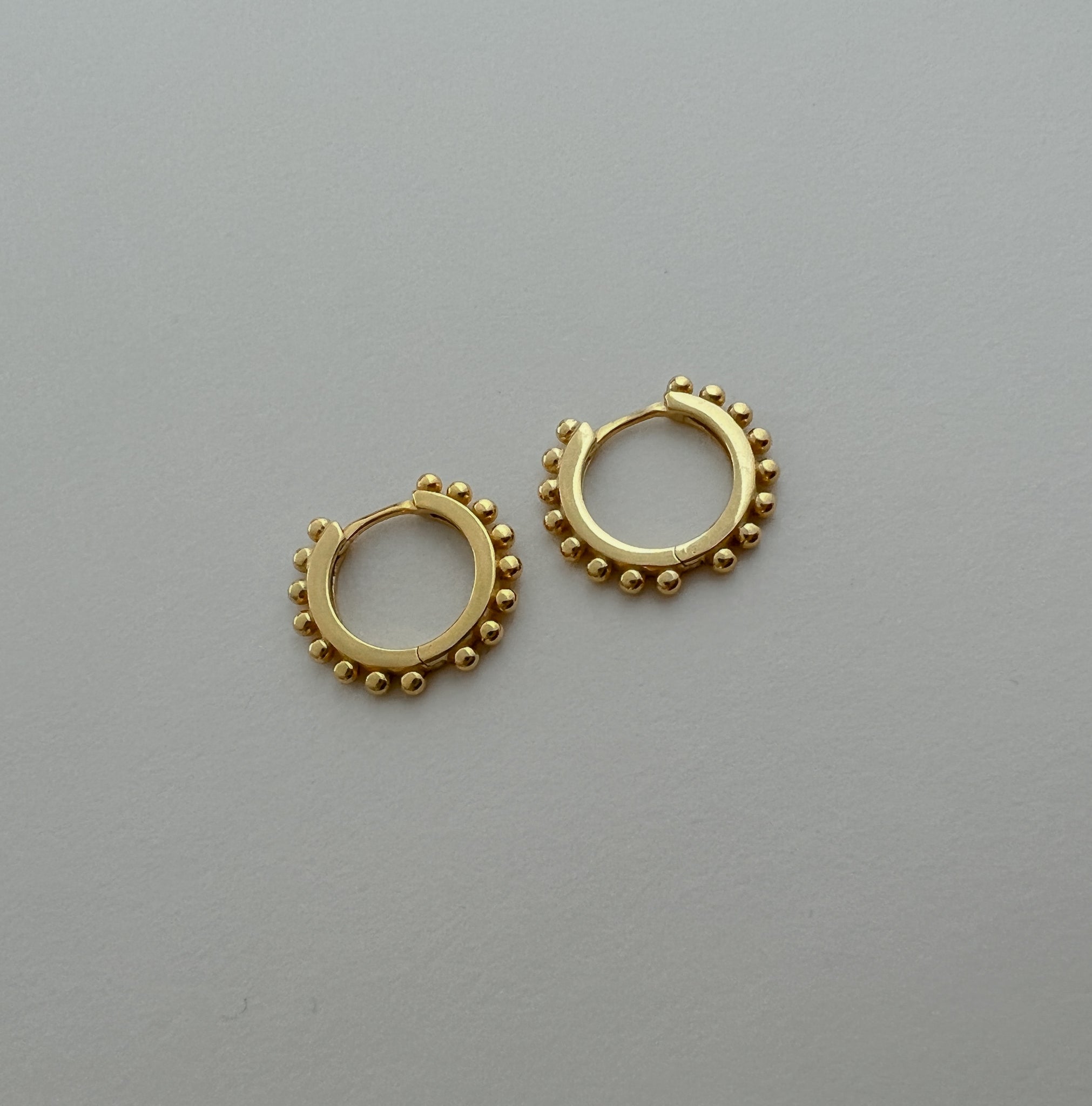 Studded Gold Huggie Hoops