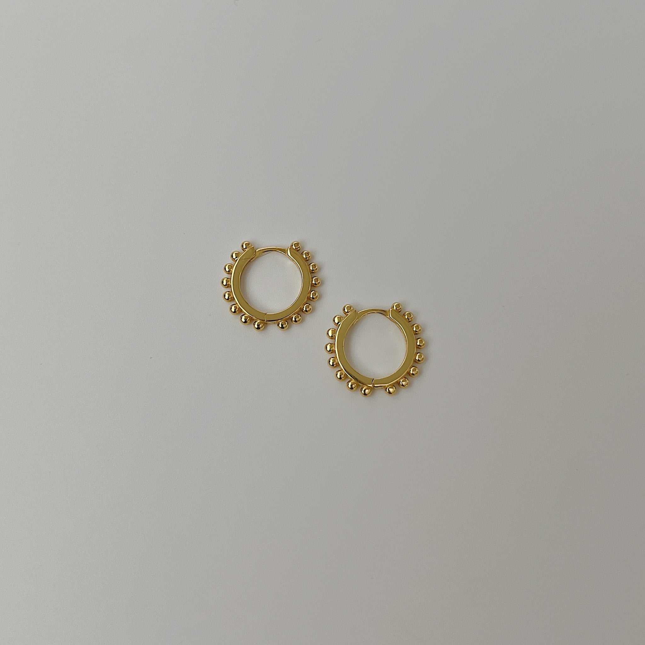 Studded Gold Huggie Hoops