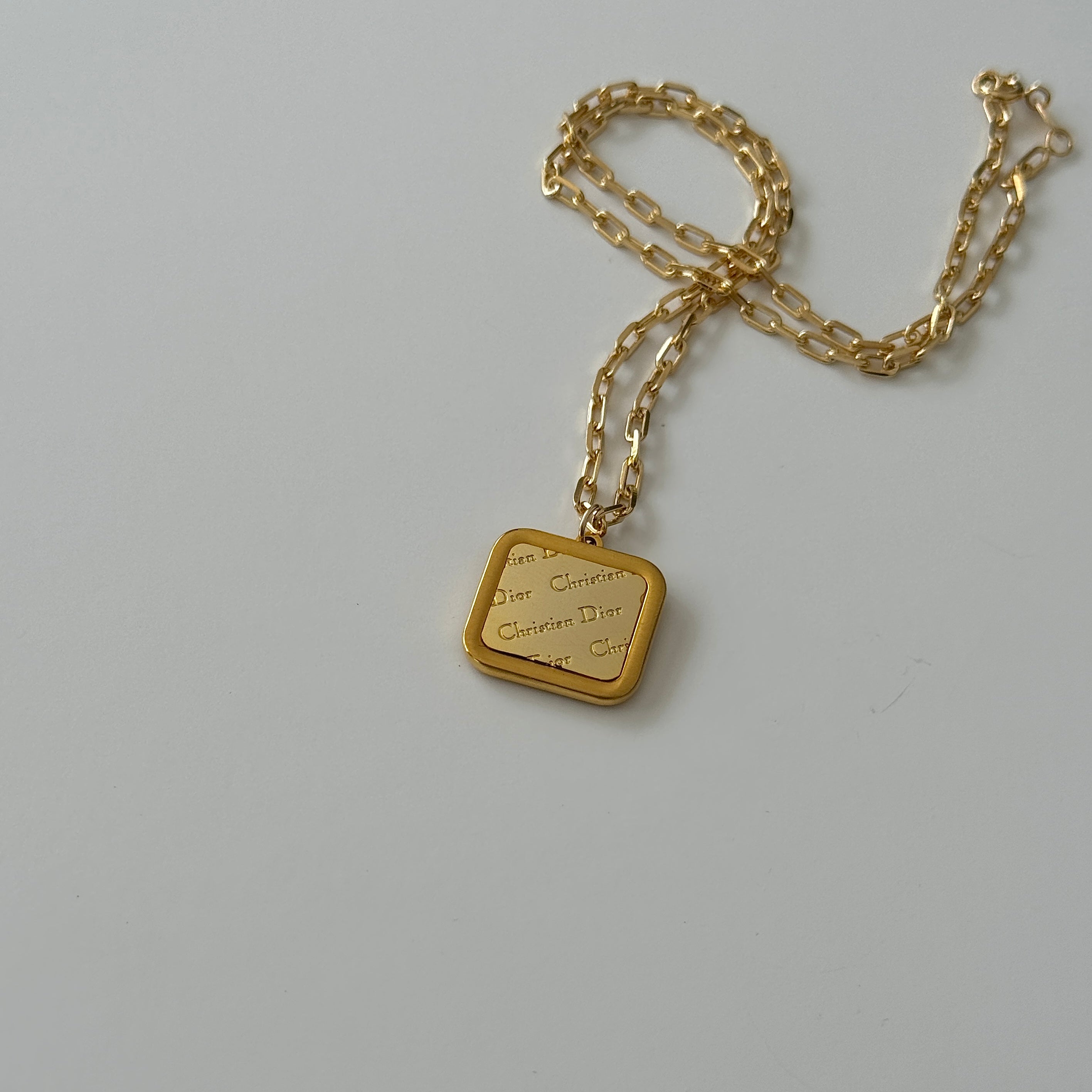 Vintage Dior Shiny Script Necklace Re Dunne