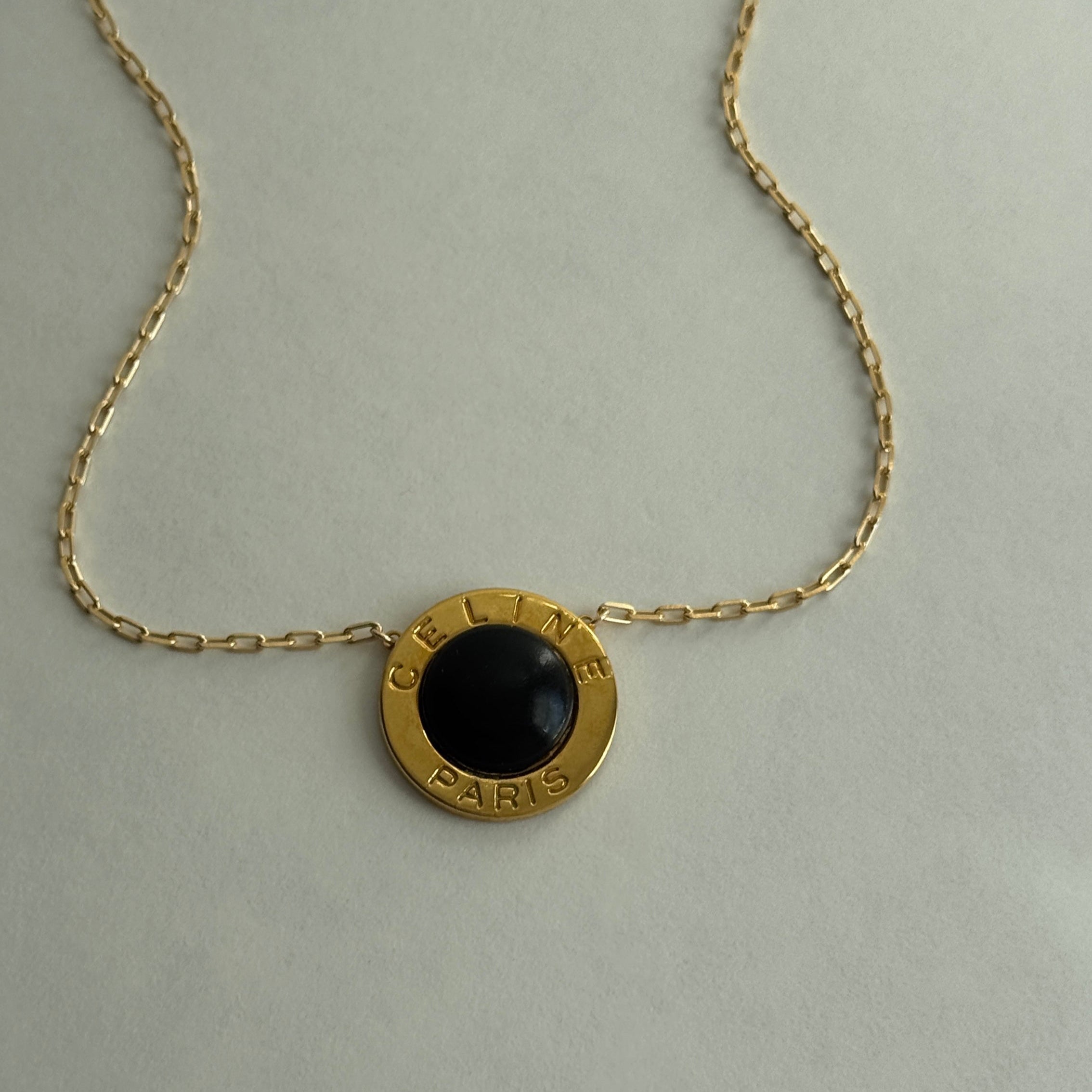 Vintage Designer Celine Gold Necklace 