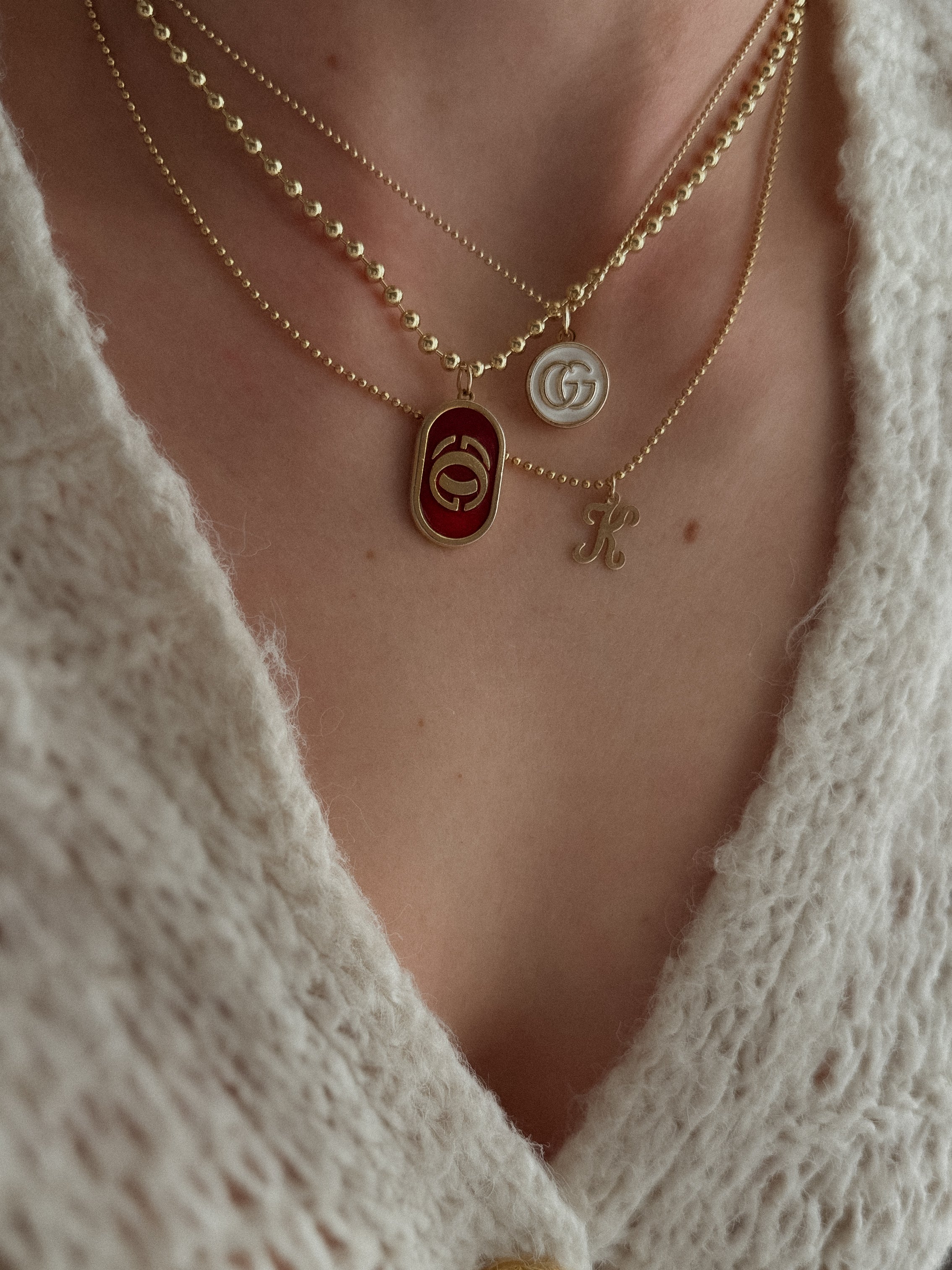 ✨Gucci✨Old★Crest★Charm★Necklace★Gold Excellent Condition] Old Gucci Crest Charm Demna Necklace OLD GUCCI