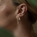 Gold Filled Curb Chain Dangle Stud Earrings