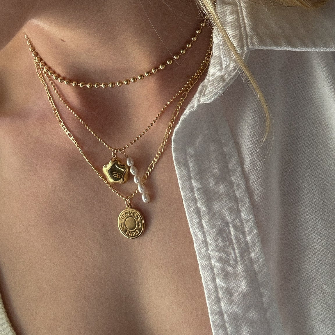 アクセサリー HERMES Sellier Gold Necklace vintage HERMES Sellier Gold Necklace vintage - メルカリ