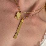 Vintage Celine Gold Bar Pendant Necklace