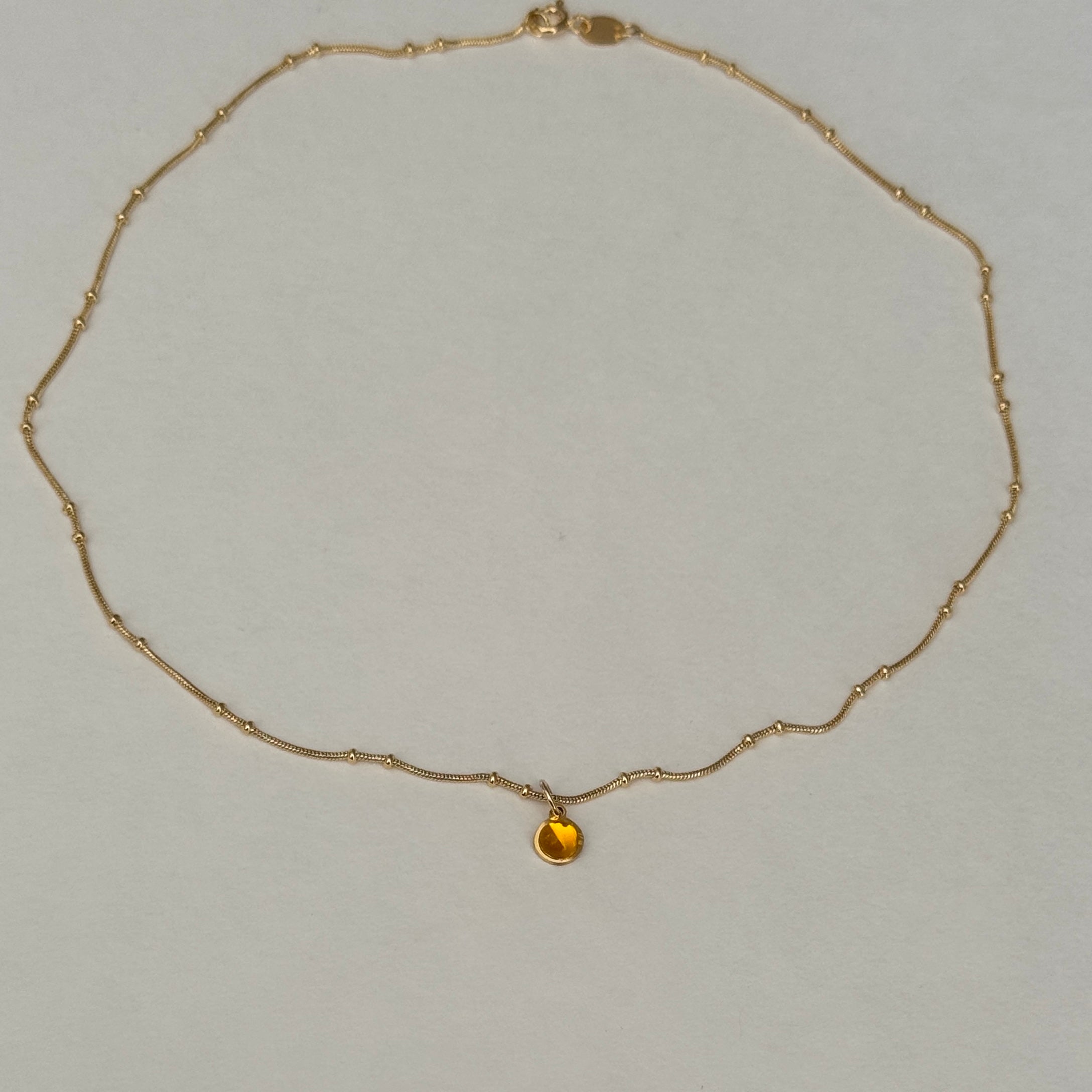 mini citrine charm necklace