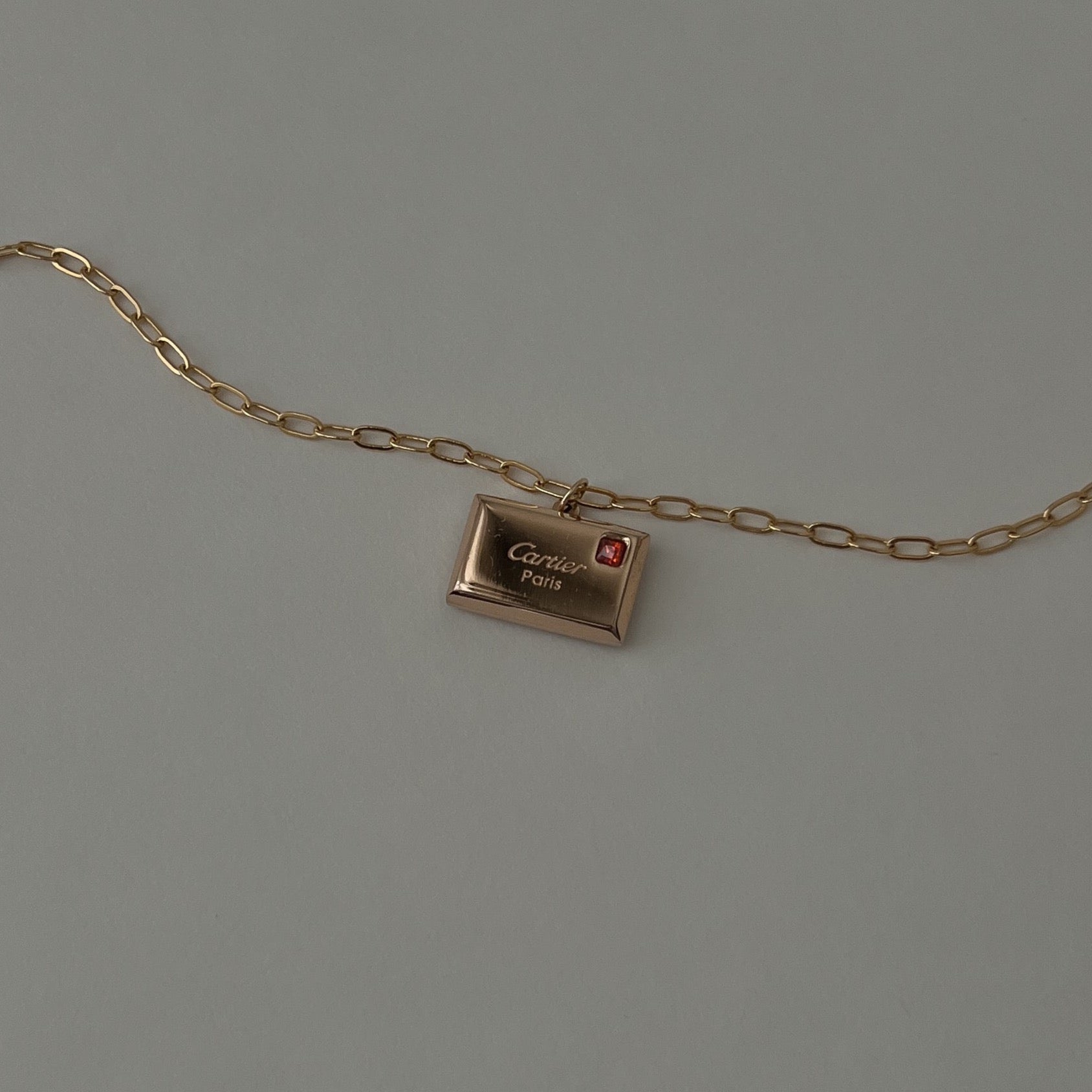 Vintage Repurposed Authentic Cartier Gold Pendant Necklace