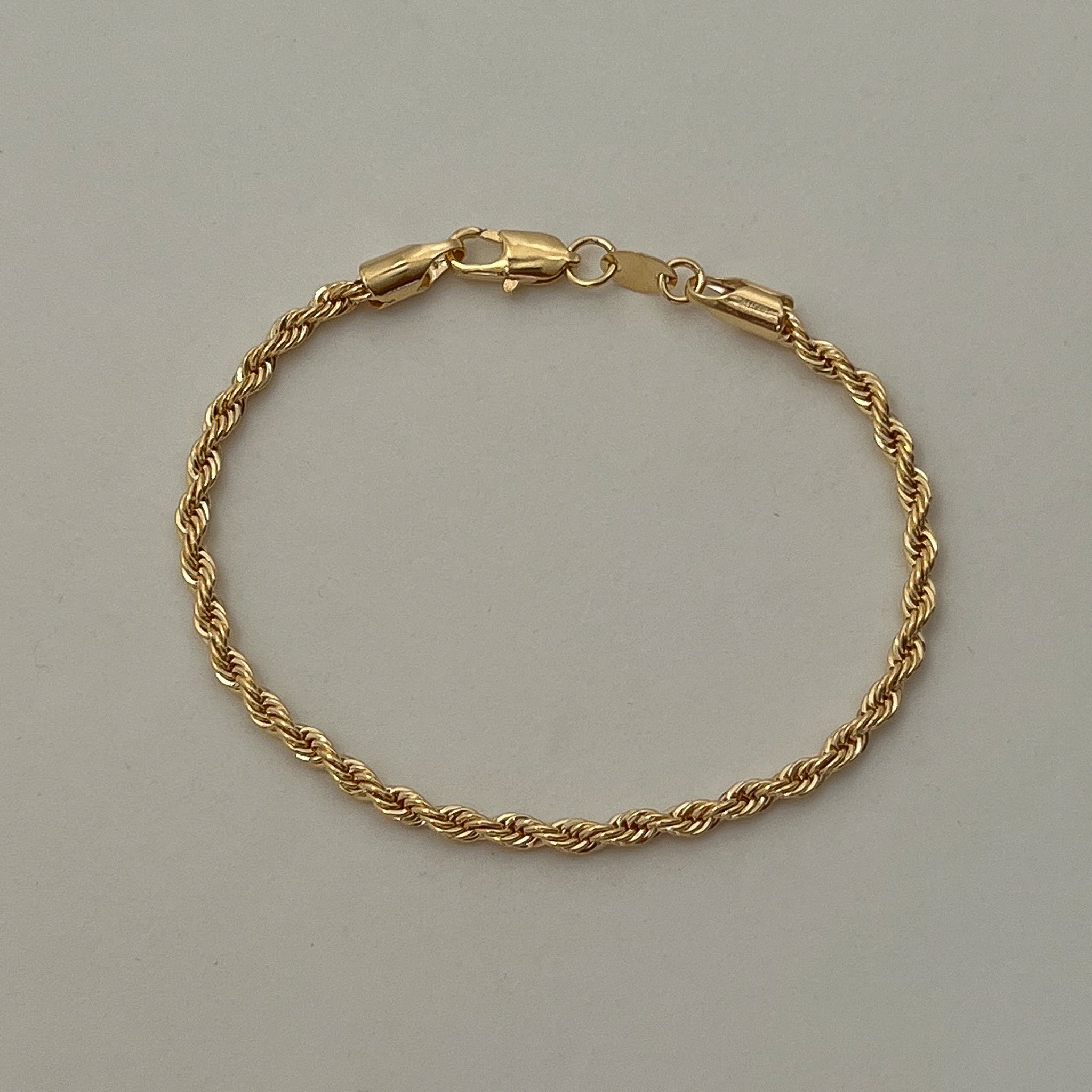 18k Gold Filled popular trendy gold rope chain bracelet