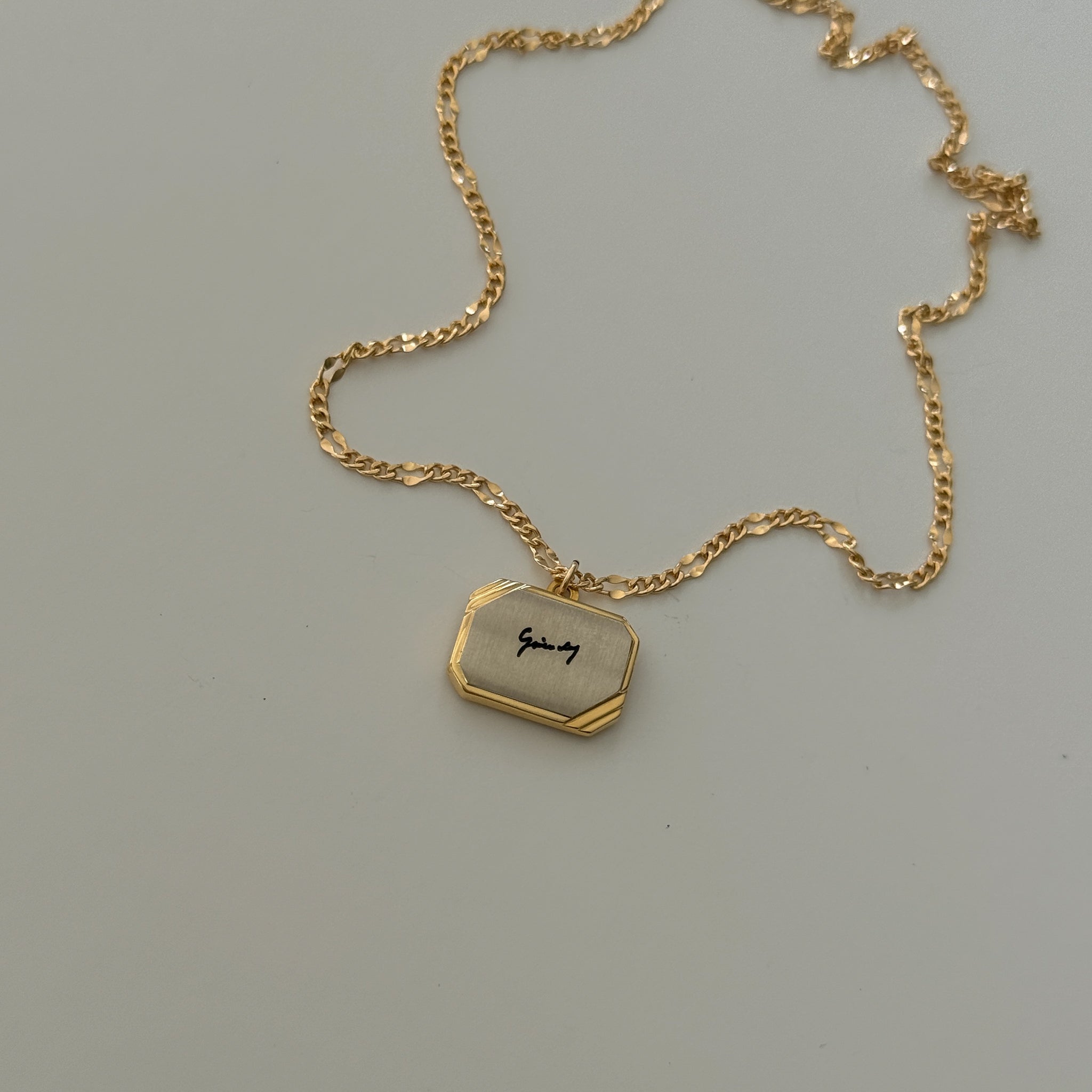 Vintage Authentic Givenchy Gold Silver Pendant Necklace