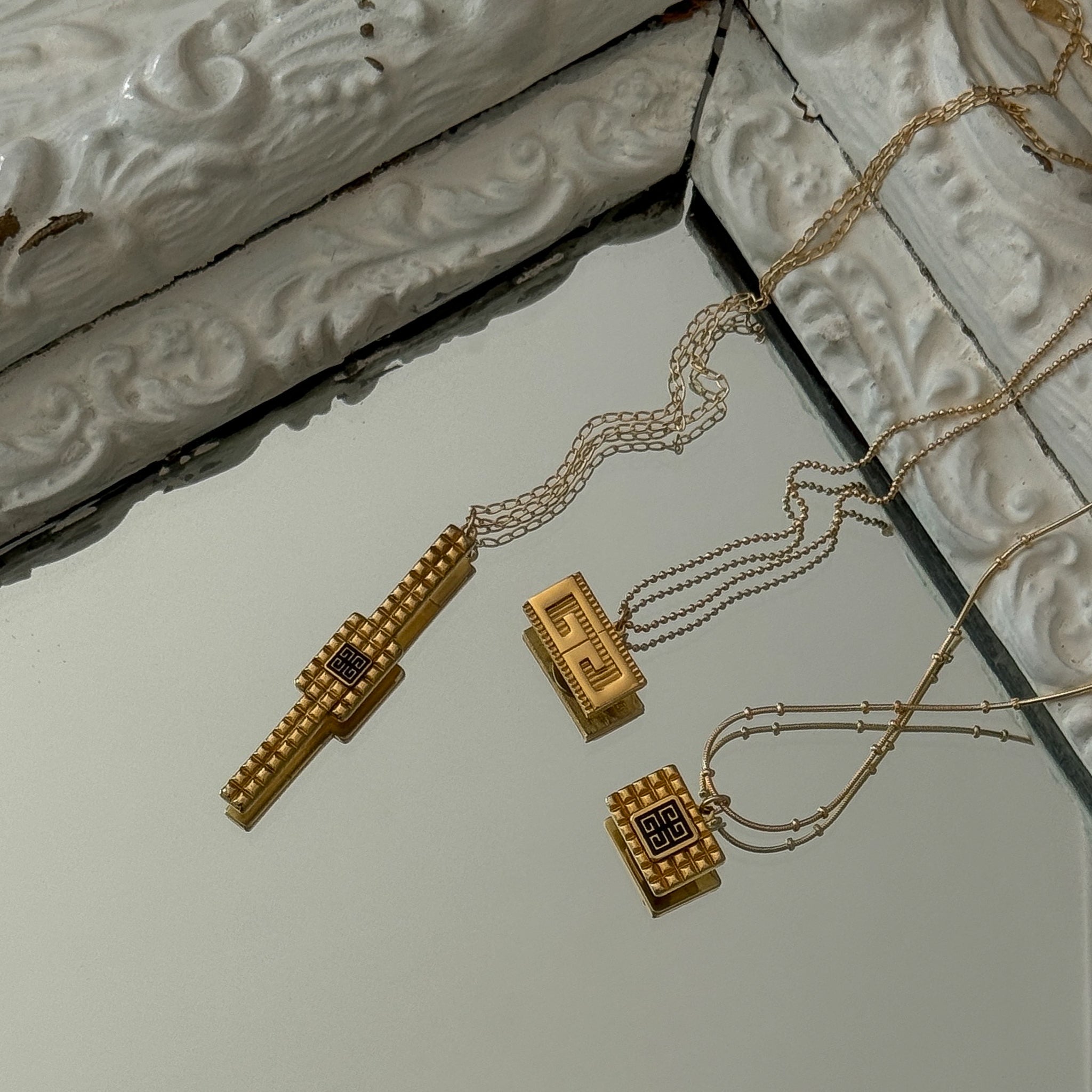 Vintage Repurposed Designer Givenchy Gold Pendant Necklace