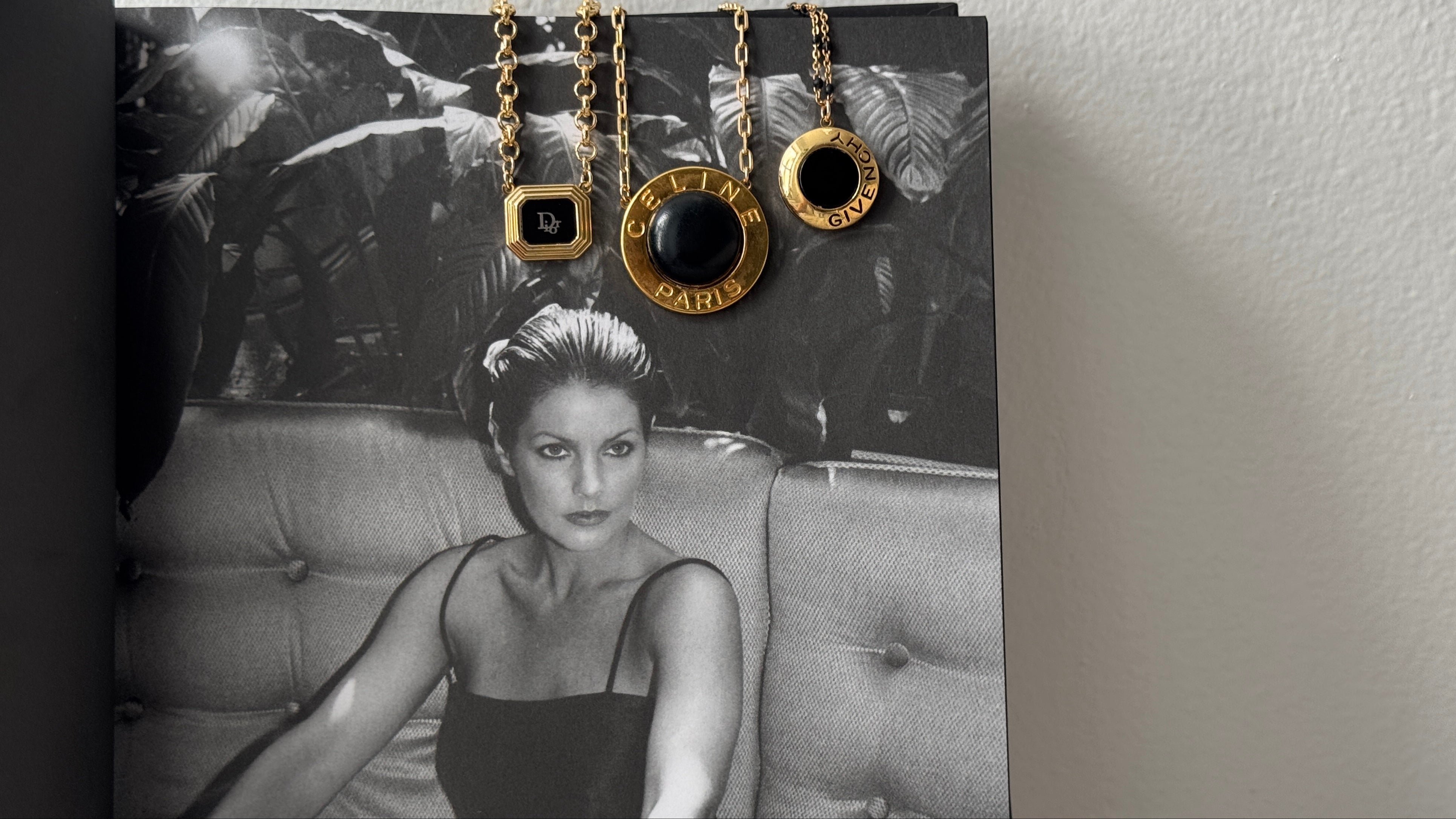 Vintage Designer Dior, Celine and Givenchy gold pendant necklaces