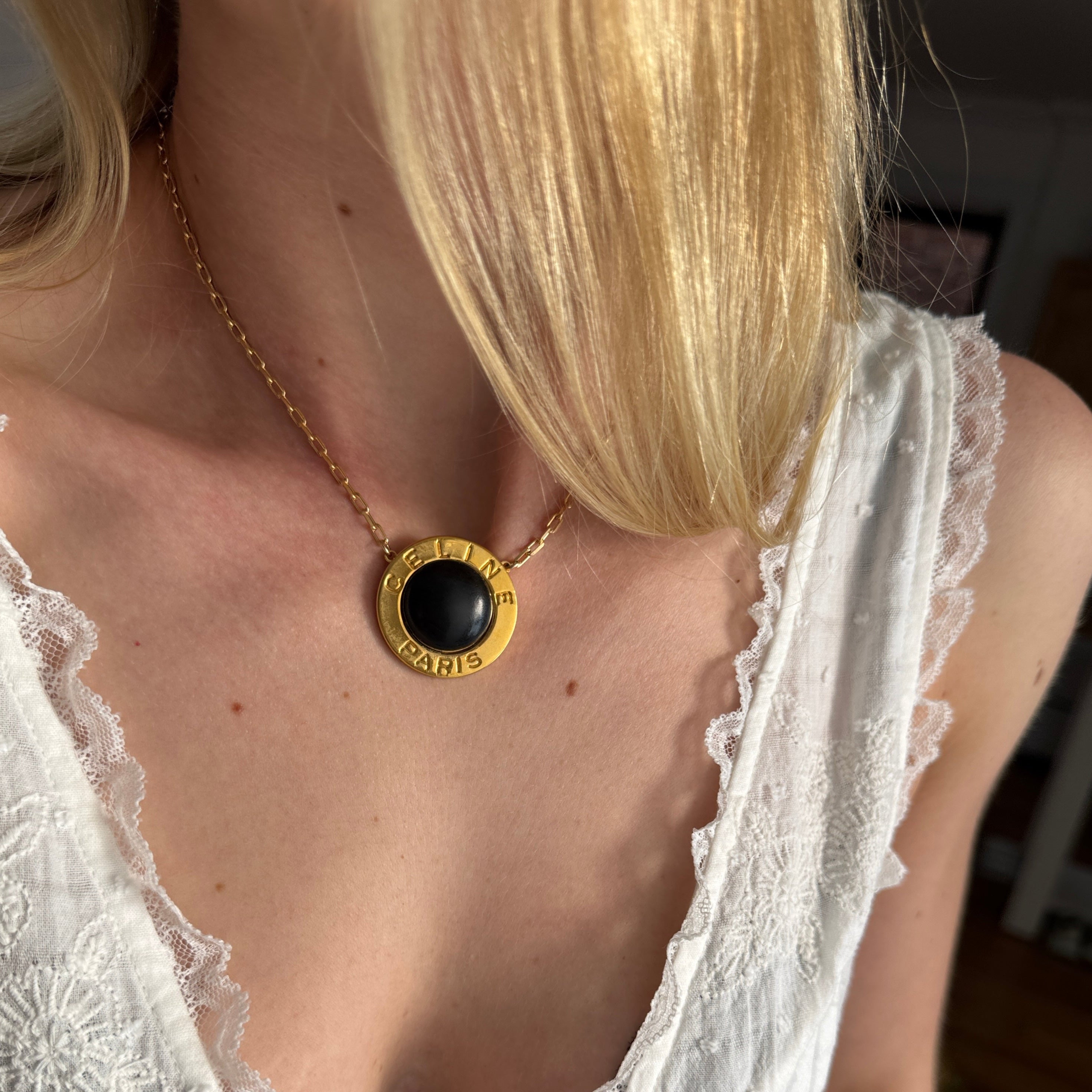 vintage celine designer necklace
