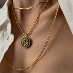 Vintage Blue Gucci Designer Pendant Necklace