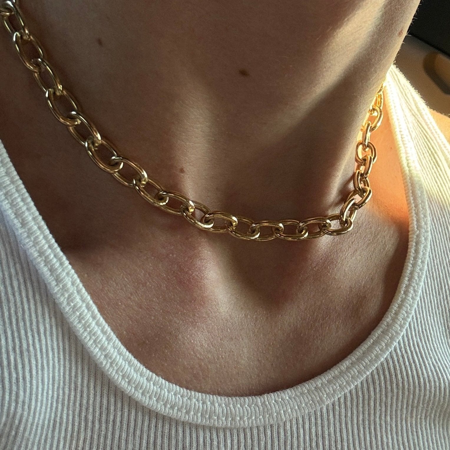 Gold Filled Chunky Lightweight Chain Necklace