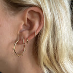 Gold Filled Studded Boho Chic Hoop Earrings