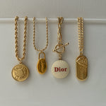 Vintage Dior Repurposed Designer Necklace Gold Chain