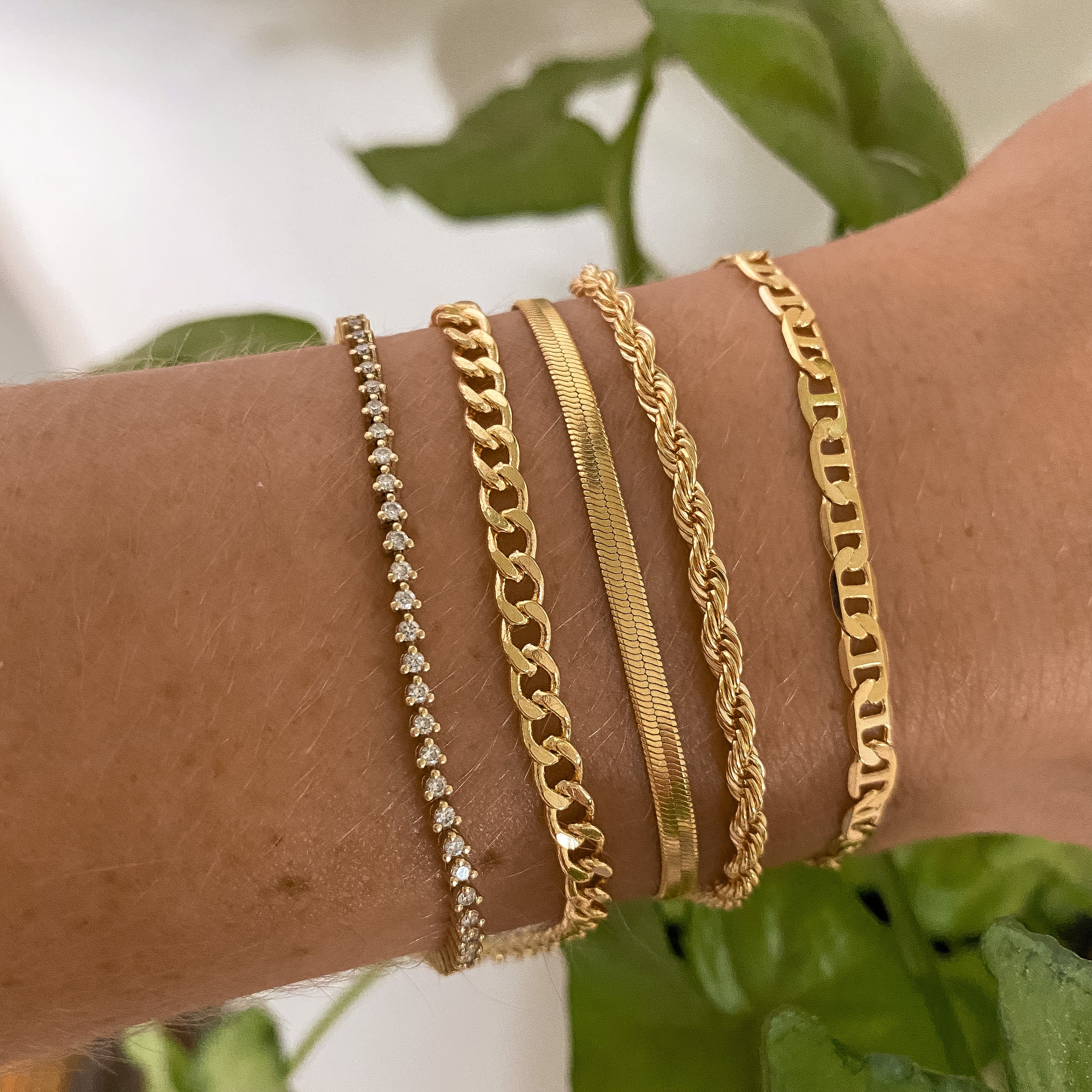 18k gold filled trendy everyday mariner link chain bracelet